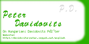 peter davidovits business card